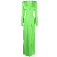 genny robe longue à ornements en cristal - vert