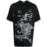 yohji yamamoto t-shirt pigment en coton - noir