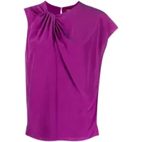 's max mara t-shirt en soie à manches asymétriques - violet