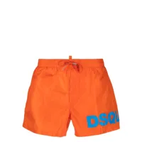 dsquared2 short de bain à logo imprimé - orange