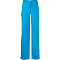alberta ferretti pantalon de tailleur à coupe droite - bleu
