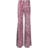 alberta ferretti pantalon droit à imprimé graphique - rose