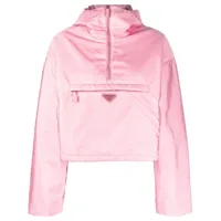 prada veste zippée à plaque logo - rose