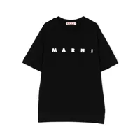 marni kids t-shirt à logo imprimé - noir