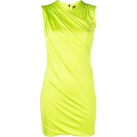 versace robe courte à effet drapé - vert
