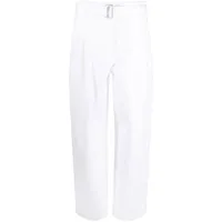 philosophy di lorenzo serafini pantalon en gabardine de coton à taille ceinturée - blanc