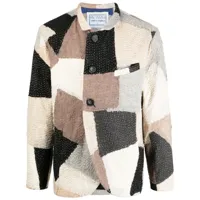 by walid veste en laine à design patchwork - multicolore