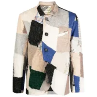 by walid veste en laine à design patchwork - multicolore