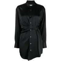 alexander wang robe-chemise satinée à design drapé - noir