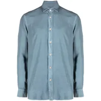 boglioli chemise en lyocell à manches longues - bleu