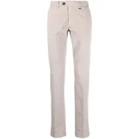 canali pantalon chino en coton à plis marqués - gris