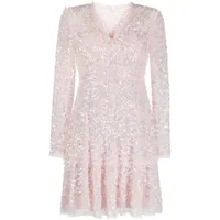 needle & thread robe patineuse à sequins - rose
