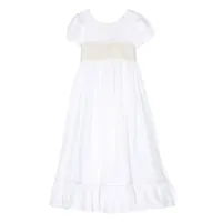 la stupenderia robe bianca à détail en dentelle - blanc