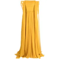 zuhair murad robe longue à épaules dénudées - jaune