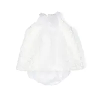 la stupenderia robe en soie cloevà détail de nœud - blanc