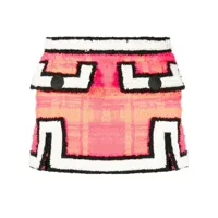 dsquared2 minijupe en tweed à motif géométrique - rose