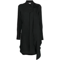 victoria beckham robe-chemise à col pointu - noir