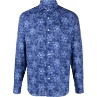 fedeli chemise boutonnée à motif cachemire - bleu