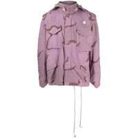 oamc veste en coton mélangé à imprimé abstrait - violet