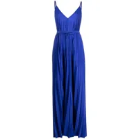 p.a.r.o.s.h. robe longue palmer à design plissé - bleu