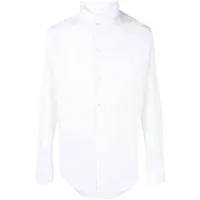 emporio armani chemise à plastron contrastant - blanc