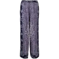 pierre-louis mascia pantalon en soie à imprimé graphique - violet