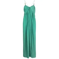 lanvin robe longue drapée à design sans manches - vert