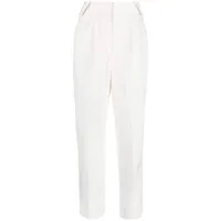 iro pantalon fuselé à détails plissés - blanc
