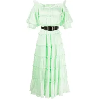 leo lin robe à volants superposés - vert