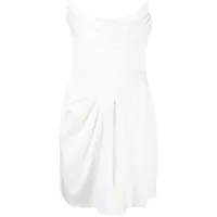 alex perry robe-bustier à design drapé - blanc