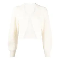 jnby cardigan en coton mélangé à coupe crop - blanc