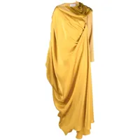 gaby charbachy robe asymétrique à design drapé - jaune