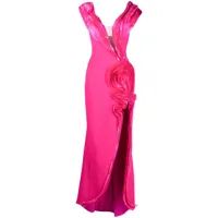 gaby charbachy robe plissée à col v profond - rose
