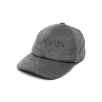 lanvin chapeau en feutre à logo brodé - gris