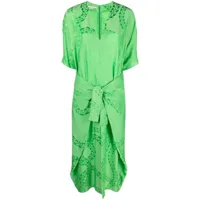 stella mccartney robe longue en jacquard - vert