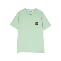 stone island junior t-shirt en coton à patch compass - vert