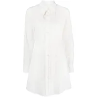 mm6 maison margiela robe-chemise en coton à rayures - blanc