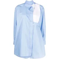 sacai robe-chemise à design asymétrique - bleu