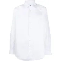 giorgio armani chemise en coton à boutonnière - blanc