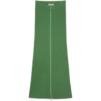 jil sander jupe crayon zippée à design nervuré - vert