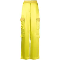 genny pantalon droit à poches cargo - jaune