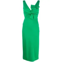 p.a.r.o.s.h. robe mi-longue à détail de nœud - vert