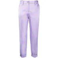 p.a.r.o.s.h. pantalon droit satiné à couep courte - violet