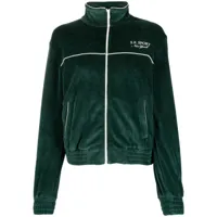 sporty & rich veste zippée à logo imprimé - vert