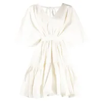 roksanda robe courte plissée à coupe trapèze - blanc