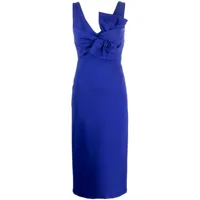 p.a.r.o.s.h. robe mi-longue à détail de nœud - bleu
