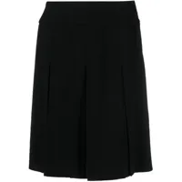 chanel pre-owned jupe mi-longue à plis marqués (années 1990) - noir
