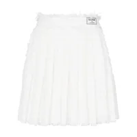 balmain minijupe à design plissé - blanc