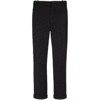 balmain pantalon de tailleur à motif monogrammé - noir