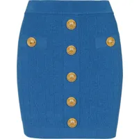 balmain jupe crayon à boutonnière - bleu